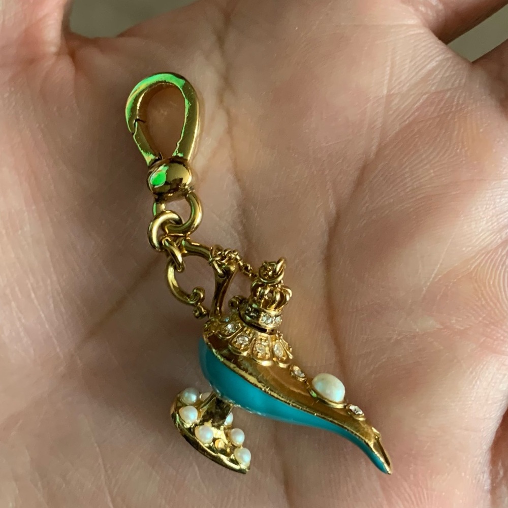 RARE Retired Juicy Couture Magic Blue Genie Lamp Charm Make 3 Wishes EUC